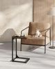 VASAGLE Beistelltisch, C Form, mit Metallgestell, industriell, Holz/Stahl vintagebraun-schwarz, 30 x 40 x 62 cm Bild 1
