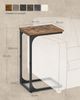 VASAGLE Beistelltisch, C Form, mit Metallgestell, industriell, Holz/Stahl vintagebraun-schwarz, 30 x 40 x 62 cm Bild 4