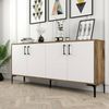 Dmora Kommode Agape, Wohnzimmerbuffet, Wohnzimmer-Sideboard, Moderne Küchen-Speisekammer, 180x35h78 cm, Walnuss und Weiß Bild 5