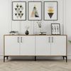 Dmora Kommode Agape, Wohnzimmerbuffet, Wohnzimmer-Sideboard, Moderne Küchen-Speisekammer, 180x35h78 cm, Walnuss und Weiß Bild 2
