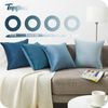 Topfinel 4er Set 40x40 Kissenbezug blau Samt Dekokissenbezug Sofa Wohnzimmer Bild 4