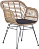 'TROPEA II' Bistro Set, mit Kissen, Rattan/Stahl/Glas, Natürlich, 49 x 49 x 54 cm Bild 5