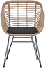 'TROPEA II' Bistro Set, mit Kissen, Rattan/Stahl/Glas, Natürlich, 49 x 49 x 54 cm Bild 4