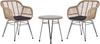 'TROPEA II' Bistro Set, mit Kissen, Rattan/Stahl/Glas, Natürlich, 49 x 49 x 54 cm Bild 1