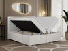 Boxspringbett, Deko Bed mit Matratze und Topper - SUSAN - 140x200cm - Weiß Kunstleder - H3 Bild 2