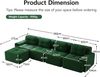 4-Sitzer modulares Sofa H 69 x T 382 x B 177 cm aus Cord in Grün mit Chaiselongue, Tiefsitz 74 cm, montagefrei Bild 5