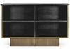 Barschrank Tarvina aus Mangoholz, modern, Schwarz Gold, 160 cm, individuelle Maserung Bild 4