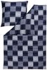 Estella Mako-Satin Bettwäsche 135x200 Delian navy Karo blau silber 7948-655 Bild 2