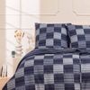 Estella Mako-Satin Bettwäsche 135x200 Delian navy Karo blau silber 7948-655 Bild 4