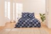 Estella Mako-Satin Bettwäsche 135x200 Delian navy Karo blau silber 7948-655 Bild 5