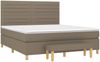 vidaXL Boxspringbett mit Matratze Taupe 160x200 cm Stoff 3137249 Bild 3