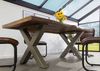 Baumtisch Mango 240x100x77 natur lackiert / X-Beine silber matt FREEFORM 5 Bild 3