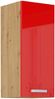 Hängeschrank 30 cm Eiche Artisan + Rot Hochglanz Küchenzeile Küchenblock Küche Bild 5