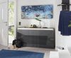 Dmora Kommode Andesina, 3-türiges Küchen-Sideboard, Wohnzimmer-Buffet, 100 % Made in Italy, 150 x 40 x 81 cm, glänzendes Anthrazit, Bild 2