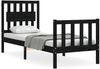 vidaXL Massivholzbett mit Kopfteil Schwarz 3192390 Bild 2