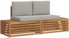 vidaXL Outdoor-Sofagarnitur mit Kissen 2 Stück Natürlich und Hellgrau 3375431 Bild 2