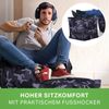 Green Bean® Bean Bag-Sitzsack + Hocker, 2er-Set, waschbar & schmutzabweisend, Polyester / PVC, EPS-Füllung, Camouflage Schwarz Bild 4