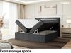 MEBLINI Boxspringbett CRISTIANO 160x220 cm mit Bettkasten - H4/Dunkelgrau Webstoff Polsterbett - Doppelbett mit Topper & Taschenfederkern-Matratze Bild 5