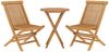 vidaXL 3-tlg. Garten-Essgruppe Massivholz Teak 3087190 Bild 3