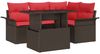 vidaXL Gartensofa-set mit Kissen 5 pcs Braun Poly-Rattan 3348280 Bild 2