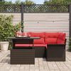 vidaXL Gartensofa-set mit Kissen 5 pcs Braun Poly-Rattan 3348280 Bild 3