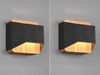 LED Holz Wandlampen 2er Set Up and Down mit Stufen Dimmer Schwarz, Höhe 12cm Bild 3