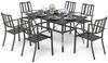 PHI VILLA Garten-Essgruppe, (Wetterfest Gartengarnitur Set 6 Personen mit, Stapelbare Stühle Terrassenmöbel Set), Outdoor Bistro Möbel Sets Metall Bild 5