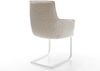 Freischwinger Heira-Flex mit Armlehnen Webstoff Soft Beige Freischwinger flach Weiß Taschenfederkern Bild 5