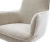Freischwinger Heira-Flex mit Armlehnen Webstoff Soft Beige Freischwinger flach Weiß Taschenfederkern Bild 4