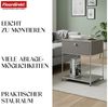 Floordirekt Beistelltisch Concept Epure MK-139, B50 × T40 × H65 cm, verschließbare Schublade (modular, kratzfeste Pulverbeschichtung), Beistellregal mit verchromtem Metallgestell, höhenverstellbare Füße Bild 3