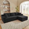 Modulares Ecksofa, Memory-Schaum & Federkern, Schwarz, H 65 x T 252,5 x B 163 cm, 2-teilig Bild 2