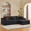 Modulares Ecksofa, Memory-Schaum & Federkern, Schwarz, H 65 x T 252,5 x B 163 cm, 2-teilig Bild 3