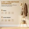 HOMCOM Garderobenständer freistehender Kleiderständer, (Set, 1 St, 1), aus Bambus, 2 Ablagefächer Bild 4