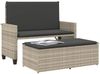 vidaXL Gartenbank mit Kissen und Hocker Hellgrau Poly Rattan 368412 Bild 4