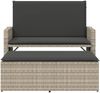 vidaXL Gartenbank mit Kissen und Hocker Hellgrau Poly Rattan 368412 Bild 5