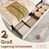 Merax Polsterbett 90x200cm Einzelbett Kinderbett Jugendbett mit Schubladen Stauraumbett Samt Daybett Tagesbett Schlafsofa mit Lattenrost und Erwachsene, Beige Bild 5