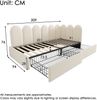 Merax Polsterbett 90x200cm Einzelbett Kinderbett Jugendbett mit Schubladen Stauraumbett Samt Daybett Tagesbett Schlafsofa mit Lattenrost und Erwachsene, Beige Bild 4