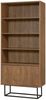 Dmora Bücherregal Morgana, Büroregal, Mobiler Buchhalter, Bücherbrett, 80x36h182 cm, Walnuss und Schwarz Bild 5