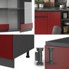 Küchenzeile R-Line Rot/Anthrazit 240 cm J-Shape, AP Eiche Vicco Bild 5