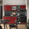 Küchenzeile R-Line Rot/Anthrazit 240 cm J-Shape, AP Eiche Vicco Bild 4