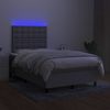 Boxspringbett mit Matratze & LED Stoff Hellgrau 120x200 cm, Härtegrad: H2 [3135181] Bild 4