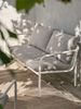 Gartensofa Bendt mit Kissen aus Aluminium und Teddy-Olefin Stoff, skandinavisch, perlweiß, Outdoor geeignet Bild 4