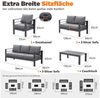 MeXo Gartenlounge-Set XXL Gartenmöbel Set Aluminium Outdoor, (Set, 6-tlg, 1×3-Sitzer Sofa, 2×2-Sitzer Sofa, 2×Sessel, 1×Tisch, 18×Auflagen), wetterfest Loungeset für 8-10 Personen, Flexible Kombination Bild 4