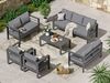 MeXo Gartenlounge-Set XXL Gartenmöbel Set Aluminium Outdoor, (Set, 6-tlg, 1×3-Sitzer Sofa, 2×2-Sitzer Sofa, 2×Sessel, 1×Tisch, 18×Auflagen), wetterfest Loungeset für 8-10 Personen, Flexible Kombination Bild 2