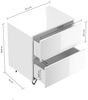 Nachttisch Yako 60cm 2 SoftClose stehend Weiß & Eiche Top : Weiss hochglanz / Oak Gold Bild 2