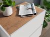 Nachttisch Yako 60cm 2 SoftClose stehend Weiß & Eiche Top : Weiss hochglanz / Oak Gold Bild 3