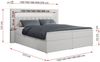 Boxspringbett - Doppelbett mit Multipocket-Matratze und LED - GOLD-6 - 140x200cm - Weiß Kunstleder - H3 Bild 5