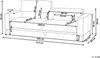 beliani 'ANGE' 3-Sitzer Sofa, Stoff burgunderrot, 214 x 84 x 68 cm Bild 2