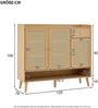 Schuhschrank mit 3 Türen, 1 Schublade & 5 Ablagen, 120 x 35 x 106 cm, Natur Bild 4