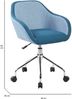 Dmora Stuhl mit Rädern Bardello, Task-Bürosessel, ergonomischer Bürositz, 56x58h77/84 cm, Blau Bild 3